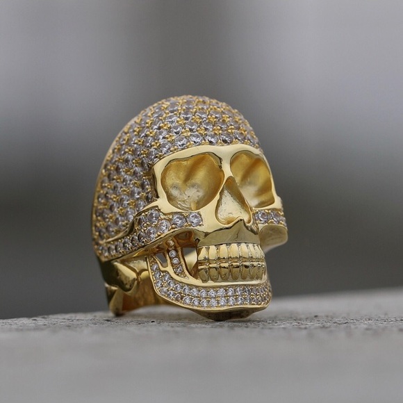 TSV Jewelers Other - Gold Iced Out Diamond Hip Hop Skull Ring